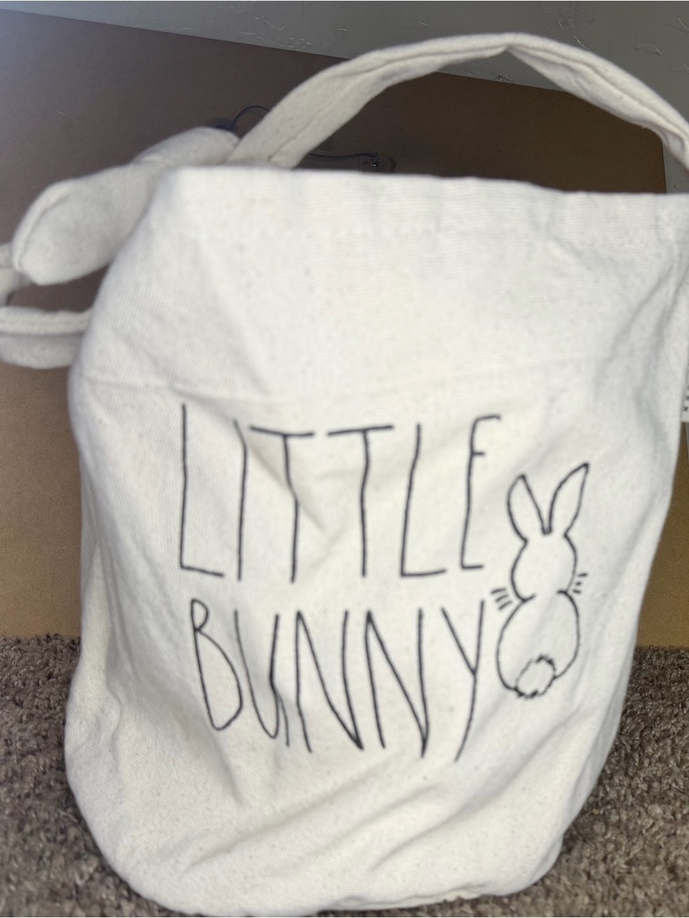 Rae Dunn Cream 'Little Bunny' Mini Tote Bag